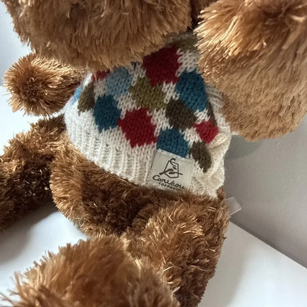 Caribou Coffee 2012 Plush Reindeer Moose Stuffed Animal Argyle Sweater 11”